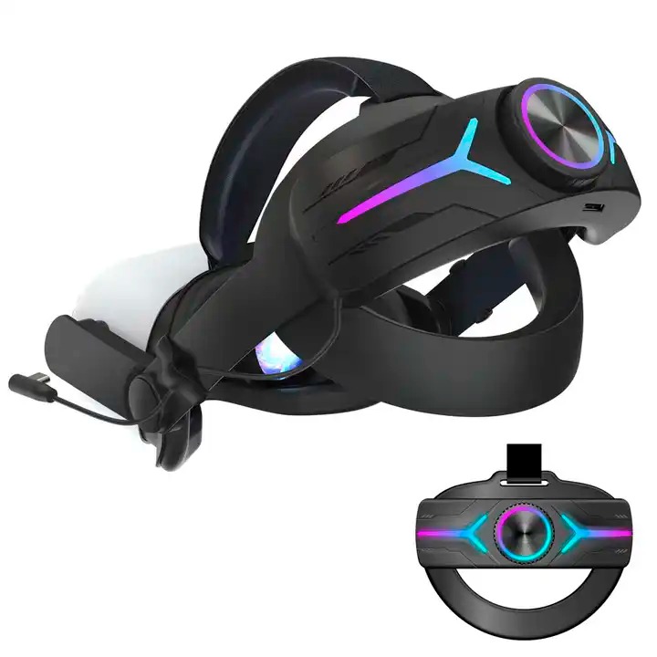 Регулируемое крепление для Oculus Quest 3 с батареей на 6000 mAh, чёрное Регулируемое крепление для Oculus Quest 3 с батареей на 6000 mAh, чёрное