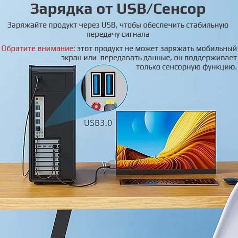 Кабель 2 в 1 DisplayPort на USB-C и USB3.0