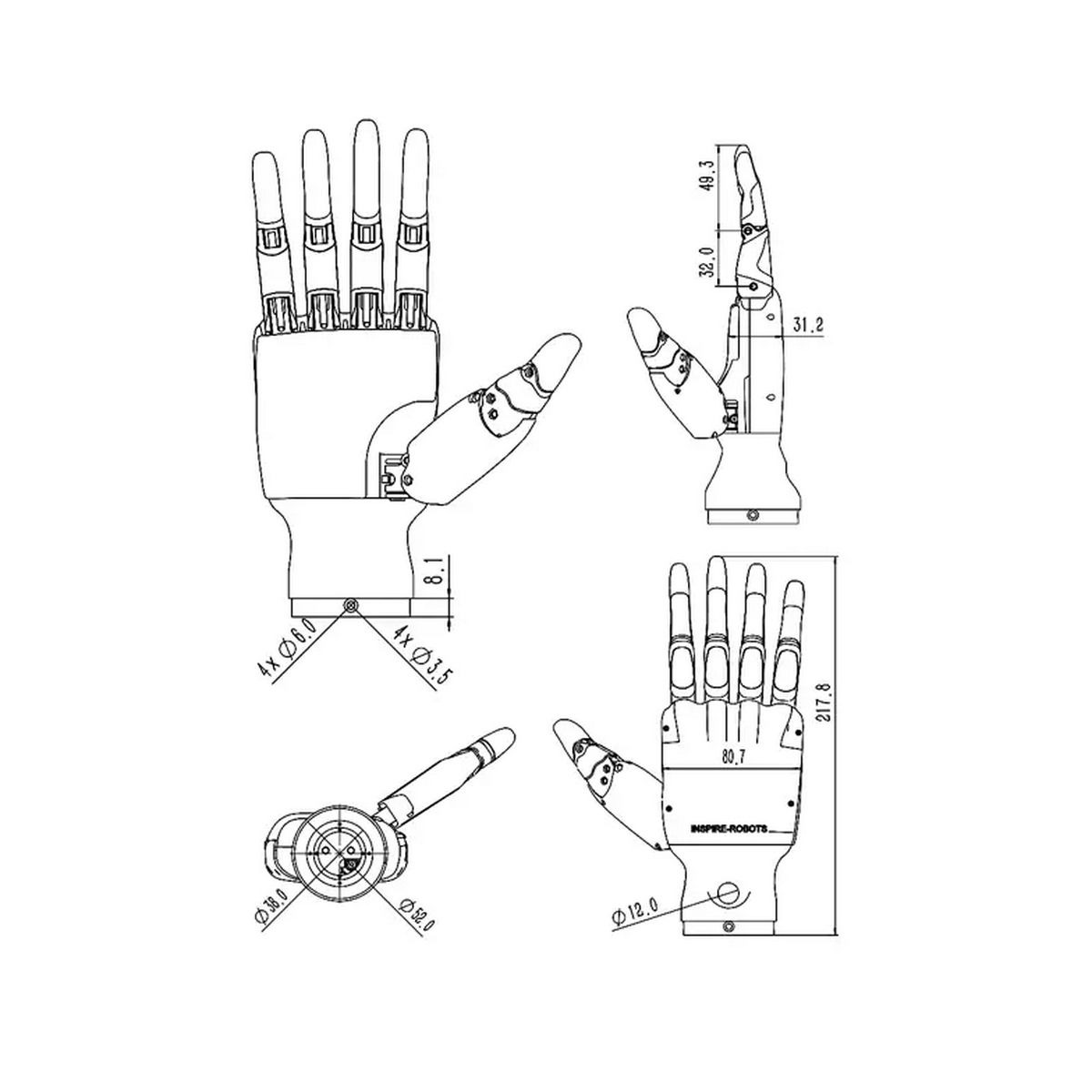 Кисть-рука The Dexterous Hand RH56DFX-2R (правая,1 шт.)