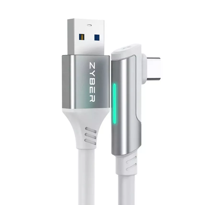 Кабель link Zyber 5 метров с индикацией (USB-A на Type-C), белый Кабель link Zyber 5 метров с индикацией (USB-A на Type-C), белый
