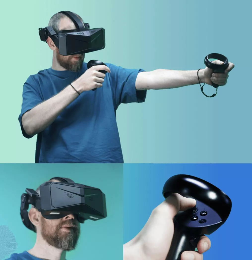 Вид Pimax Crystal на человеке