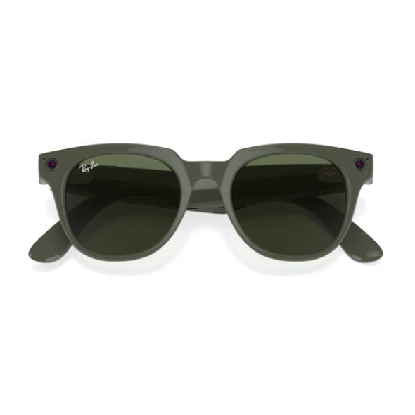 Очки Ray Ban Stories Meteor (Оливковая оправа, прозрачные линзы с затемнением G-15)